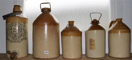Collection of earthernware bottles, carbouys, etc (abt 10)